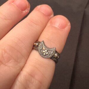 Lavender Star Designs Half Moon Sterling Silver Midi Ring – Size 3